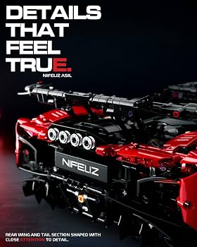 Amazon.com: Nifeliz ASIL Sports Car Building Set, 1:8 Scale